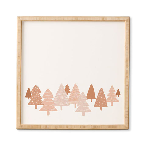 Orara Studio Blush Winter Trees Framed Wall Art