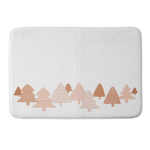 Orara Studio Blush Winter Trees Memory Foam Bath Mat