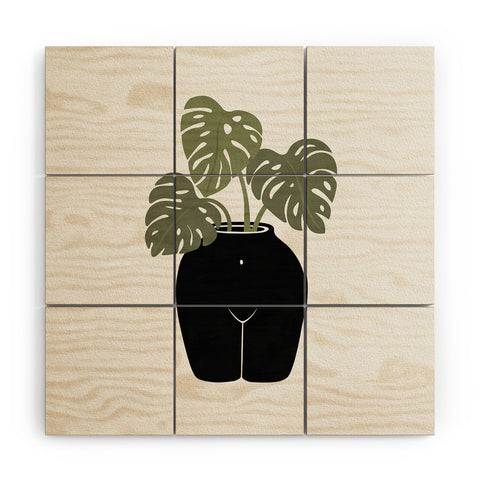 Orara Studio Body Tanical Vase Wood Wall Mural