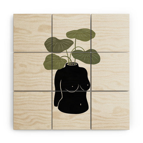 Orara Studio Boob Tanical Vase Wood Wall Mural