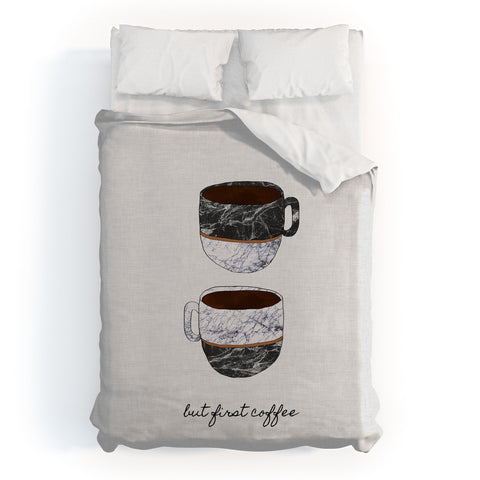 Orara Studio But First Coffee II Duvet Cover