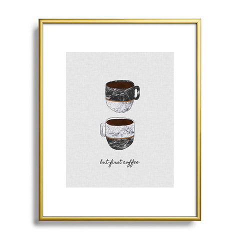Orara Studio But First Coffee II Metal Framed Art Print