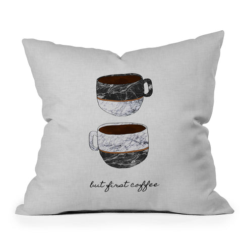 Orara Studio But First Coffee II Throw Pillow