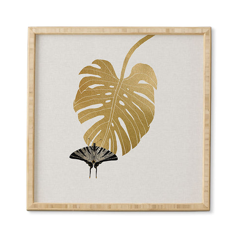 Orara Studio Butterfly and Monstera Leaf Framed Wall Art