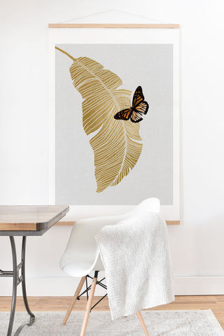 Orara Studio Butterfly and Palm Leaf Art Print And Hanger