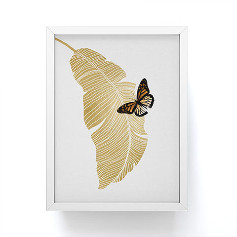Orara Studio Butterfly and Palm Leaf Framed Mini Art Print