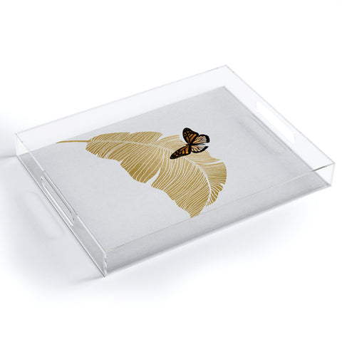 Orara Studio Butterfly and Palm Leaf Acrylic Tray