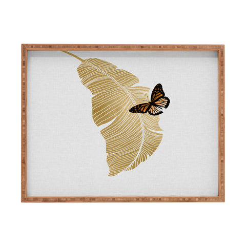 Orara Studio Butterfly and Palm Leaf Rectangular Tray