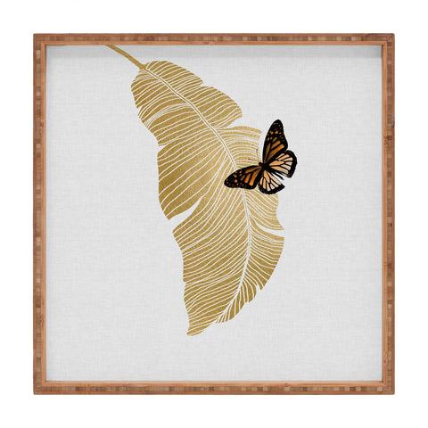 Orara Studio Butterfly and Palm Leaf Square Tray