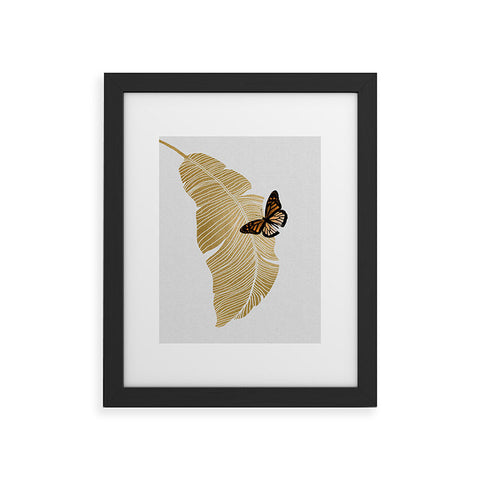 Orara Studio Butterfly and Palm Leaf Framed Art Print