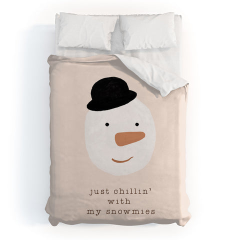Orara Studio Chilling With My Snowmies Duvet Cover