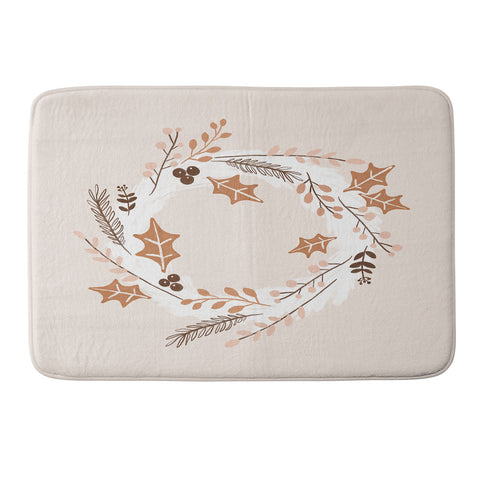 Orara Studio Christmas Wreath Festive Memory Foam Bath Mat