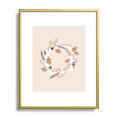 Orara Studio Christmas Wreath Festive Metal Framed Art Print