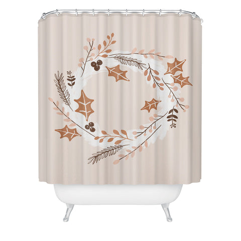 Orara Studio Christmas Wreath Festive Shower Curtain