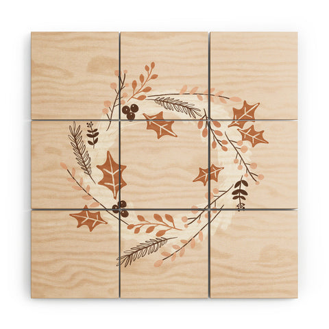 Orara Studio Christmas Wreath Festive Wood Wall Mural