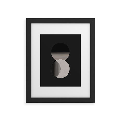 Orara Studio Circle Sun And Moon BW Framed Art Print