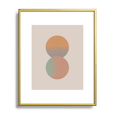 Orara Studio Circle Sun And Moon Colour Metal Framed Art Print