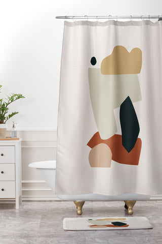 Orara Studio Collage Earth Shower Curtain And Mat