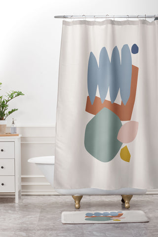 Orara Studio Collage Pastel Shower Curtain And Mat
