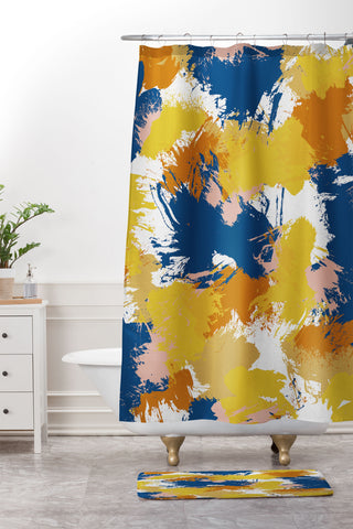 Orara Studio Colorful Abstract I Shower Curtain And Mat
