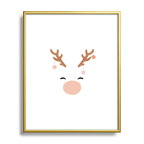Orara Studio Deer and Baubles Metal Framed Art Print