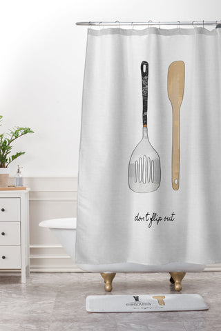 Orara Studio Do Not Flip Out Shower Curtain And Mat