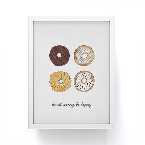 Orara Studio Donut Worry Framed Mini Art Print