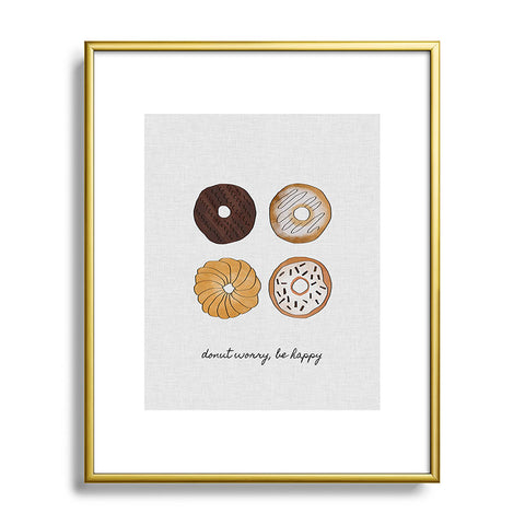 Orara Studio Donut Worry Metal Framed Art Print