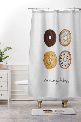 Orara Studio Donut Worry Shower Curtain And Mat