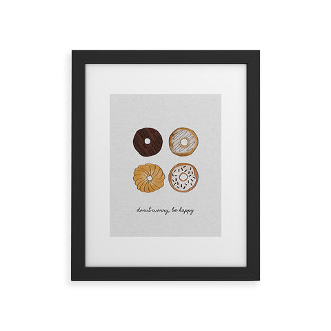 Orara Studio Donut Worry Framed Art Print