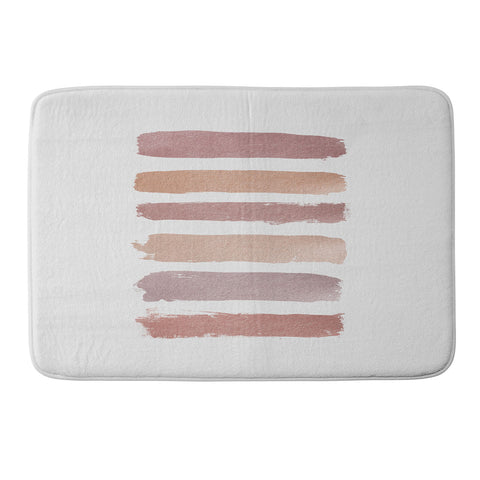 Orara Studio Dusty Rose Stripes Memory Foam Bath Mat