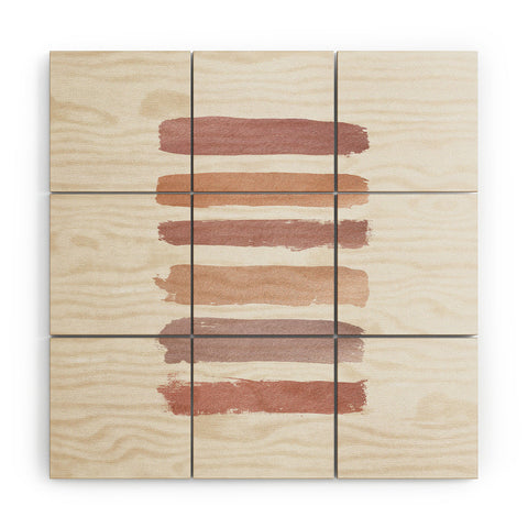 Orara Studio Dusty Rose Stripes Wood Wall Mural