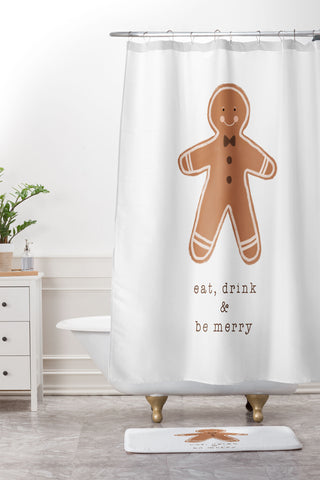 Orara Studio Eat Drink And Be Merry Shower Curtain And Mat
