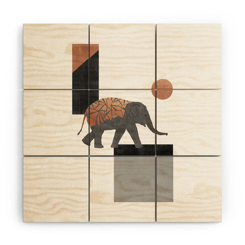 Orara Studio Elephant Mosaic I Wood Wall Mural
