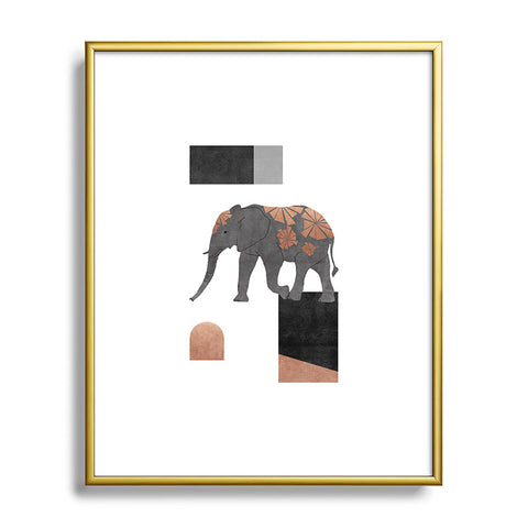 Orara Studio Elephant Mosaic II Metal Framed Art Print