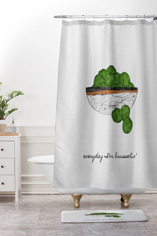 Orara Studio Everyday I am Brusselin Shower Curtain And Mat