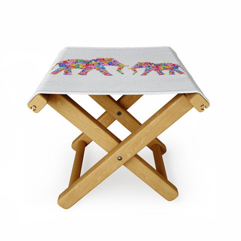 Orara Studio Floral Elephants Folding Stool