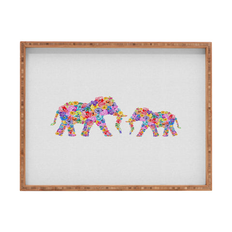 Orara Studio Floral Elephants Rectangular Tray