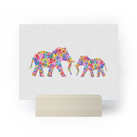 Orara Studio Floral Elephants Mini Art Print
