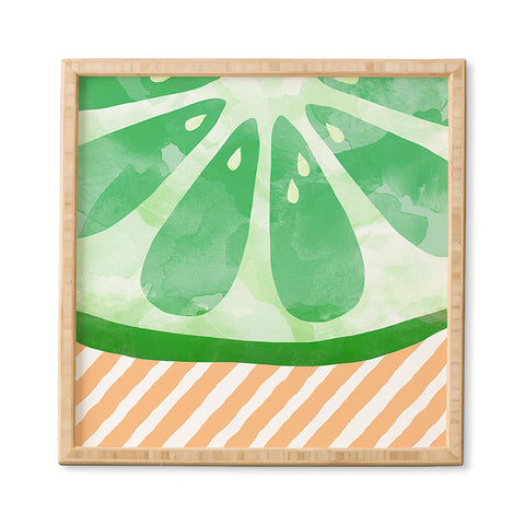 Orara Studio Fruit Painting Lime Framed Wall Art