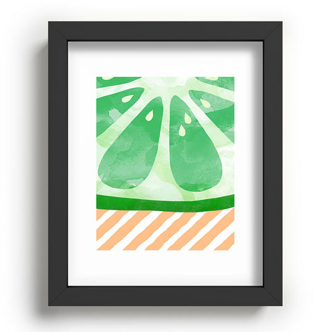 Orara Studio Fruit Painting Lime Recessed Framing Rectangle