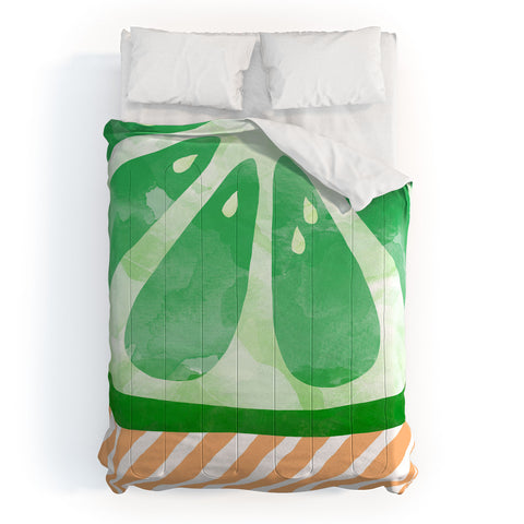 Orara Studio Fruit Painting Lime Comforter