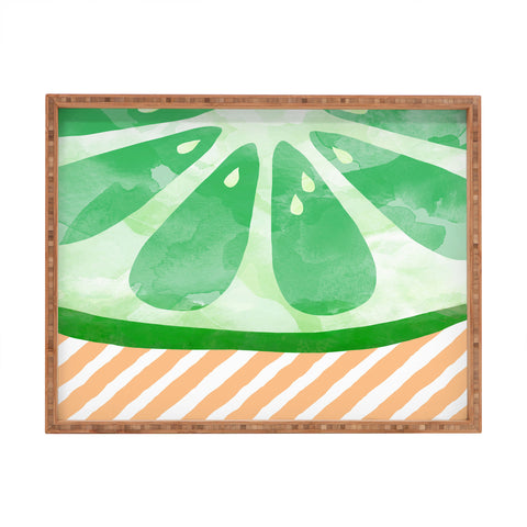 Orara Studio Fruit Painting Lime Rectangular Tray