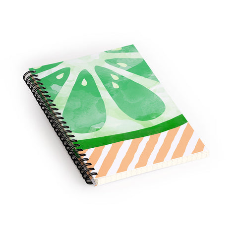 Orara Studio Fruit Painting Lime Spiral Notebook
