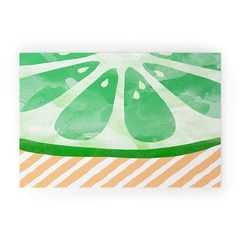 Orara Studio Fruit Painting Lime Welcome Mat