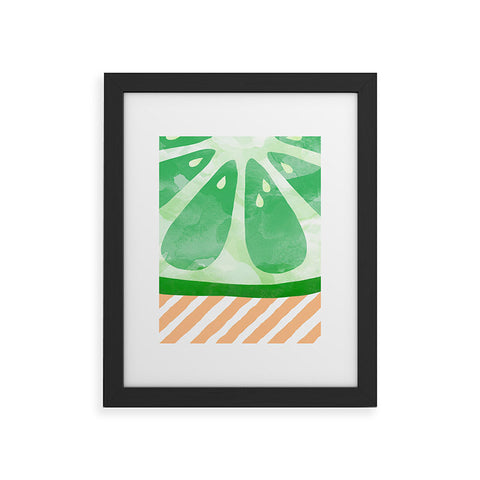 Orara Studio Fruit Painting Lime Framed Art Print