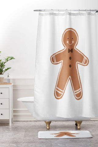 Orara Studio Gingerbread Man I Shower Curtain And Mat