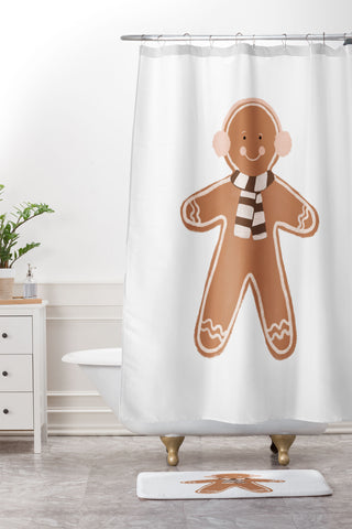 Orara Studio Gingerbread Man II Shower Curtain And Mat