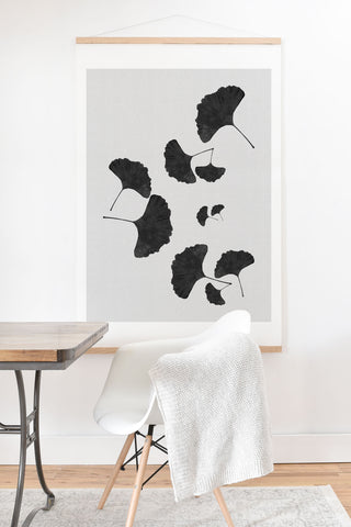 Orara Studio Ginkgo Leaf Black and White I Art Print And Hanger