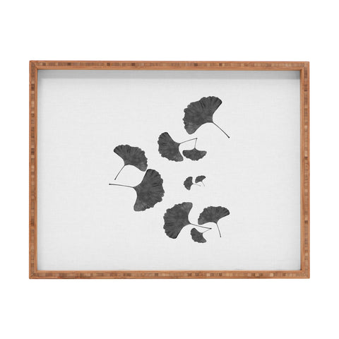Orara Studio Ginkgo Leaf Black and White I Rectangular Tray